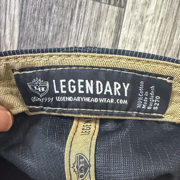 Legendary Black Oak Golf Course Hat Blue Pinstripe Cap Adjustable 100% Cotton - Picture 3 of 5